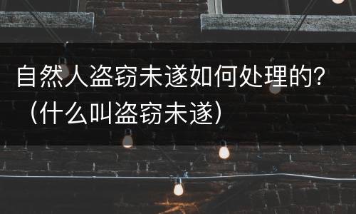 自然人盗窃未遂如何处理的？（什么叫盗窃未遂）