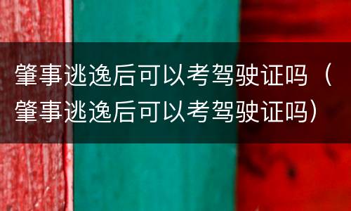肇事逃逸后可以考驾驶证吗（肇事逃逸后可以考驾驶证吗）