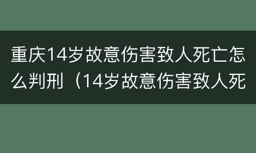 重庆14岁故意伤害致人死亡怎么判刑（14岁故意伤害致人死亡 判决）