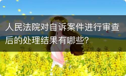 人民法院对自诉案件进行审查后的处理结果有哪些？