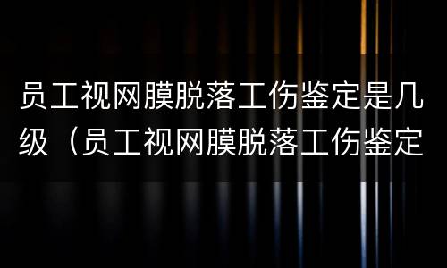 员工视网膜脱落工伤鉴定是几级（员工视网膜脱落工伤鉴定是几级的）