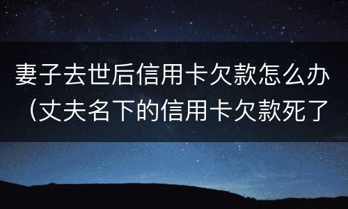 妻子去世后信用卡欠款怎么办（丈夫名下的信用卡欠款死了之后妻子）