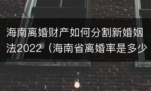 海南离婚财产如何分割新婚姻法2022（海南省离婚率是多少）
