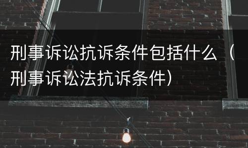 刑事诉讼抗诉条件包括什么（刑事诉讼法抗诉条件）