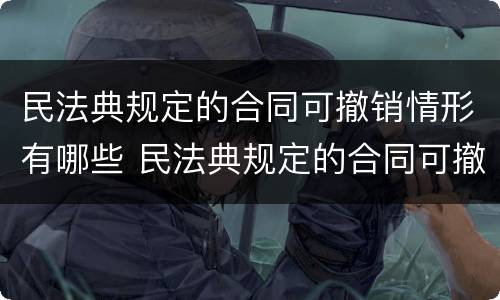 民法典规定的合同可撤销情形有哪些 民法典规定的合同可撤销情形有哪些