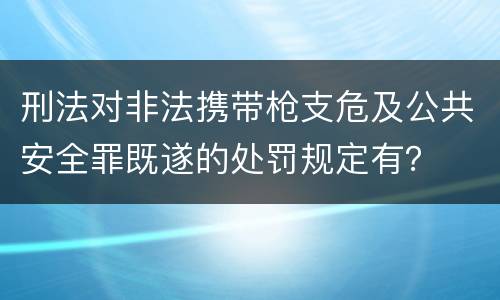 刑法对非法携带枪支危及公共安全罪既遂的处罚规定有？