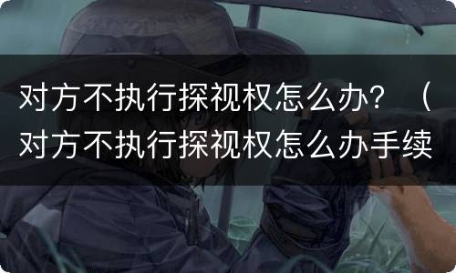 对方不执行探视权怎么办？（对方不执行探视权怎么办手续）
