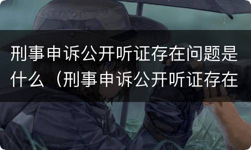 刑事申诉公开听证存在问题是什么（刑事申诉公开听证存在问题是什么原因）