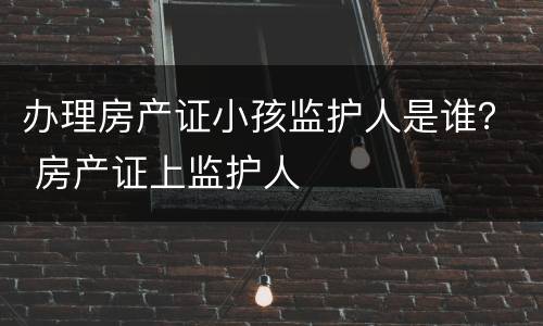 办理房产证小孩监护人是谁？ 房产证上监护人