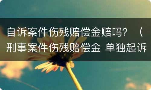 自诉案件伤残赔偿金赔吗？（刑事案件伤残赔偿金 单独起诉）