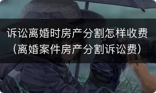诉讼离婚时房产分割怎样收费（离婚案件房产分割诉讼费）