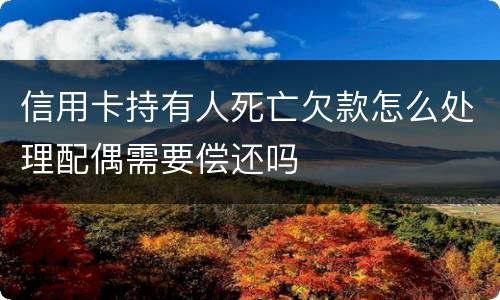 信用卡持有人死亡欠款怎么处理配偶需要偿还吗
