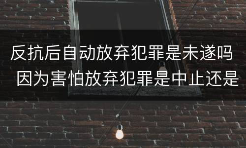 反抗后自动放弃犯罪是未遂吗 因为害怕放弃犯罪是中止还是未遂