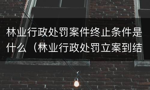 林业行政处罚案件终止条件是什么（林业行政处罚立案到结案不能超过多久）