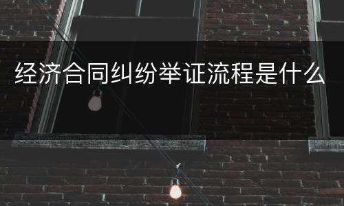 经济合同纠纷举证流程是什么