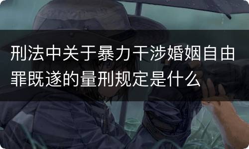 刑法中关于暴力干涉婚姻自由罪既遂的量刑规定是什么