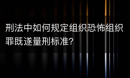 刑法中如何规定组织恐怖组织罪既遂量刑标准？