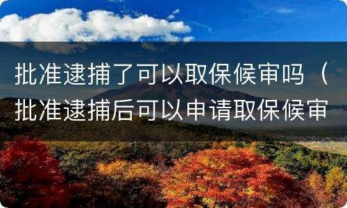 批准逮捕了可以取保候审吗（批准逮捕后可以申请取保候审吗）
