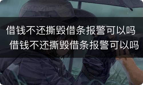 借钱不还撕毁借条报警可以吗 借钱不还撕毁借条报警可以吗有用吗
