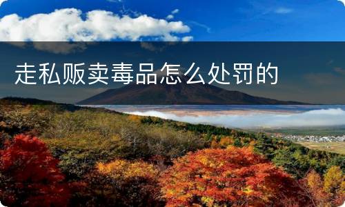 走私贩卖毒品怎么处罚的