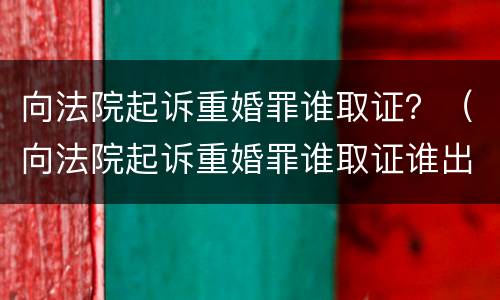向法院起诉重婚罪谁取证？（向法院起诉重婚罪谁取证谁出庭）