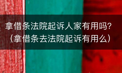 拿借条法院起诉人家有用吗？（拿借条去法院起诉有用么）