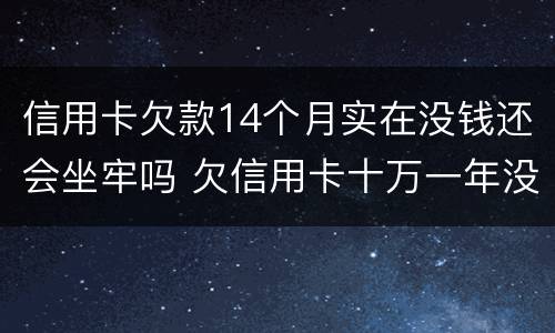 信用卡欠款14个月实在没钱还会坐牢吗 欠信用卡十万一年没有还会坐牢吗