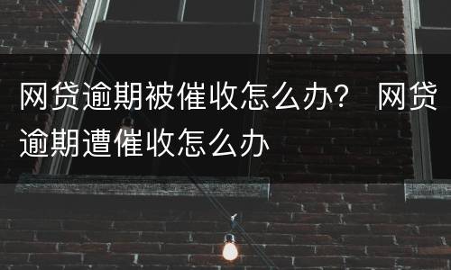 网贷逾期被催收怎么办？ 网贷逾期遭催收怎么办