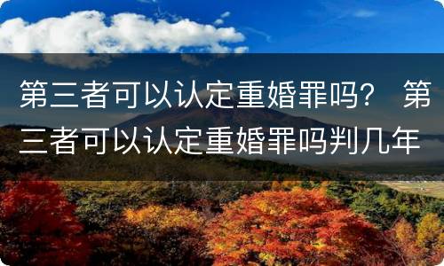 第三者可以认定重婚罪吗？ 第三者可以认定重婚罪吗判几年