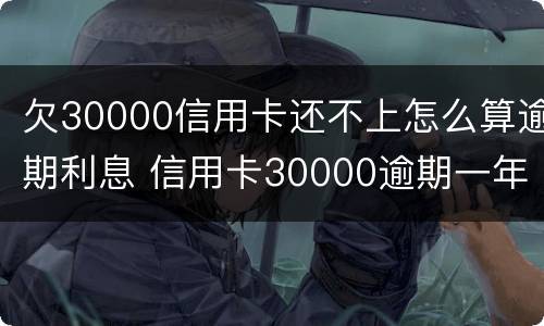 欠30000信用卡还不上怎么算逾期利息 信用卡30000逾期一年还多少