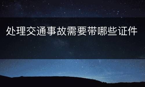 处理交通事故需要带哪些证件