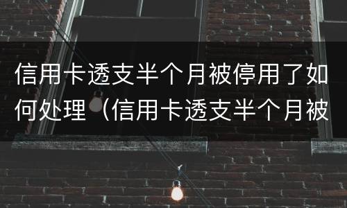 信用卡透支半个月被停用了如何处理（信用卡透支半个月被停用了如何处理好）
