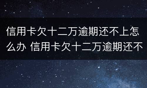 信用卡欠十二万逾期还不上怎么办 信用卡欠十二万逾期还不上怎么办呢