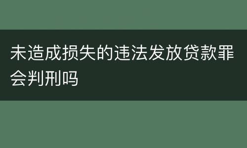 未造成损失的违法发放贷款罪会判刑吗