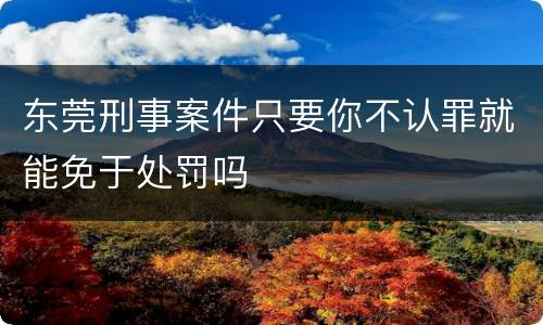 东莞刑事案件只要你不认罪就能免于处罚吗
