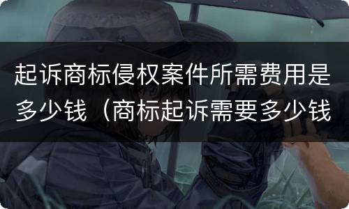起诉商标侵权案件所需费用是多少钱（商标起诉需要多少钱）