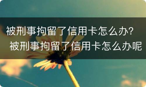 被刑事拘留了信用卡怎么办？ 被刑事拘留了信用卡怎么办呢