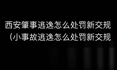 西安肇事逃逸怎么处罚新交规（小事故逃逸怎么处罚新交规）