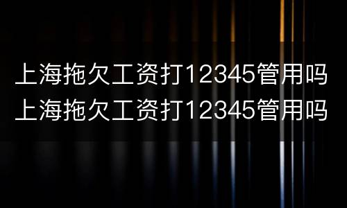 上海拖欠工资打12345管用吗 上海拖欠工资打12345管用吗