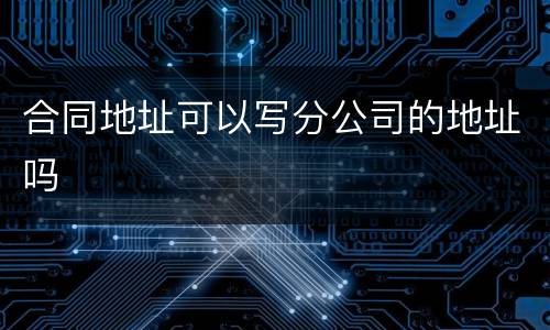 合同地址可以写分公司的地址吗