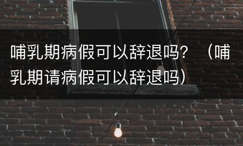 哺乳期病假可以辞退吗？（哺乳期请病假可以辞退吗）
