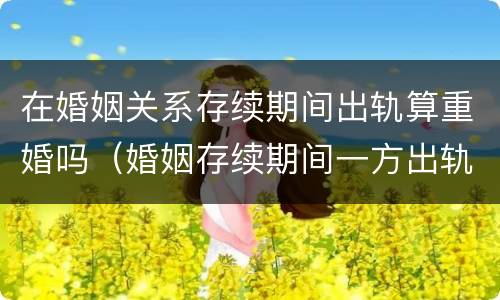 在婚姻关系存续期间出轨算重婚吗（婚姻存续期间一方出轨有孩子算重婚吗）