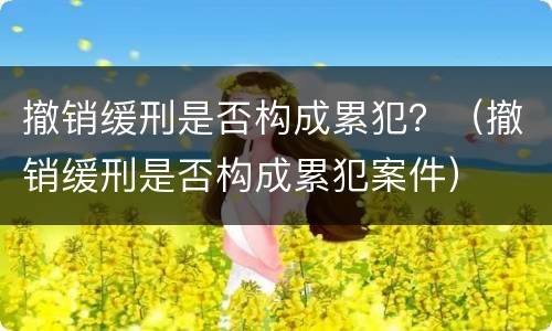 撤销缓刑是否构成累犯？（撤销缓刑是否构成累犯案件）