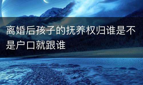 离婚后孩子的抚养权归谁是不是户口就跟谁