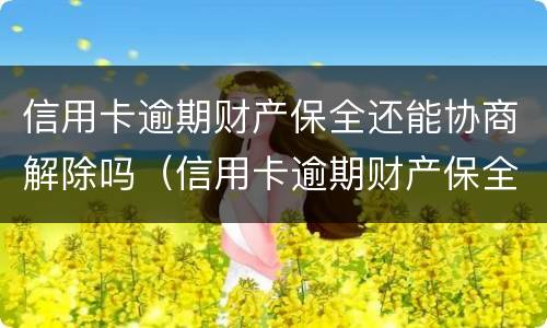 信用卡逾期财产保全还能协商解除吗（信用卡逾期财产保全还能协商解除吗知乎）