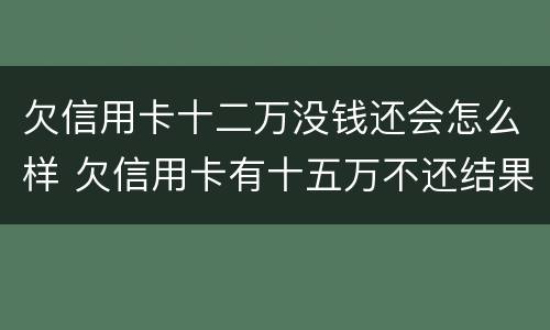 欠信用卡十二万没钱还会怎么样 欠信用卡有十五万不还结果会怎么样