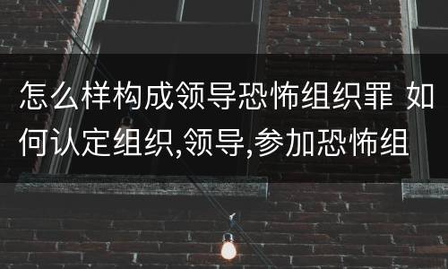 怎么样构成领导恐怖组织罪 如何认定组织,领导,参加恐怖组织罪