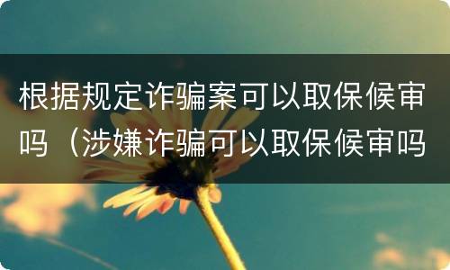 根据规定诈骗案可以取保候审吗（涉嫌诈骗可以取保候审吗?）
