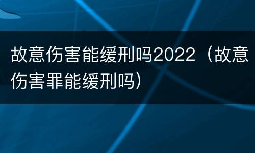 故意伤害能缓刑吗2022（故意伤害罪能缓刑吗）
