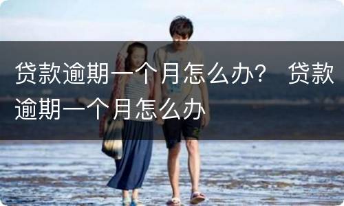 贷款逾期一个月怎么办？ 贷款逾期一个月怎么办